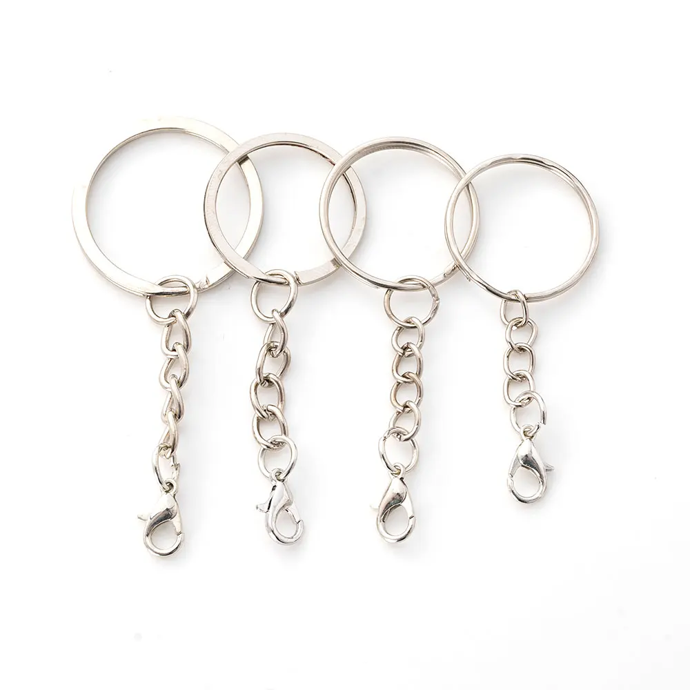 

20/100pcs Nickel Key Chains Stainless Alloy Circle 25mm 30mm Keyrings Keychain Diy Accessories Material