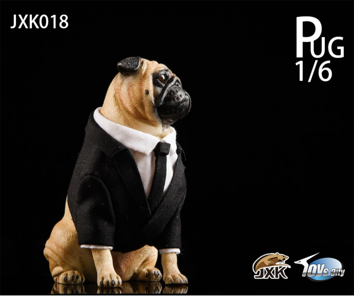 Фигурка мопса JXK 1/6 в комплекте фигурка собаки модель животного коллекционный