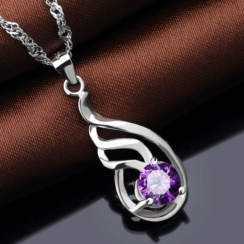 JRSIAL 925 Sterling Silver Inlaid Zircon Pendant Fashion Classic Necklace Accessories Personality Clavicle Chain JRP0049-50 | Украшения и