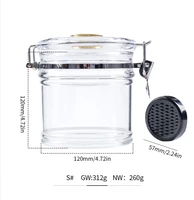 1pc cigar can acrylic humidor jar with hygrometer humidor that can hold about 18 cigars clear cigarette case tobacco pot set
