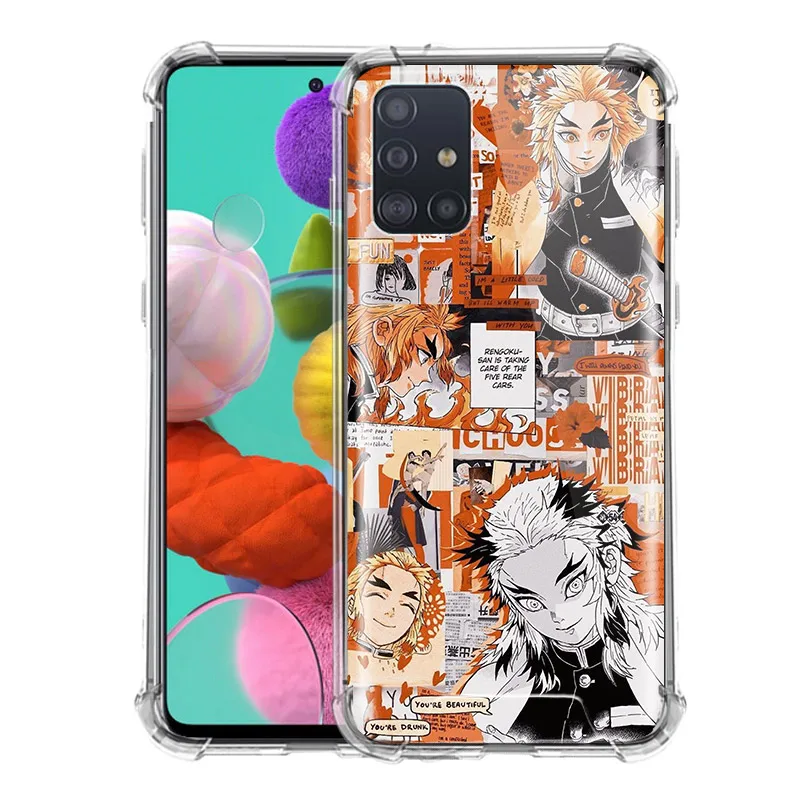 

Airbag Case for Samsung Galaxy A51 A71 M31 A42 5G A21s A41 M51 A31 M31s Cover Phone Back Shell Capa Anime Demon Slayer Back
