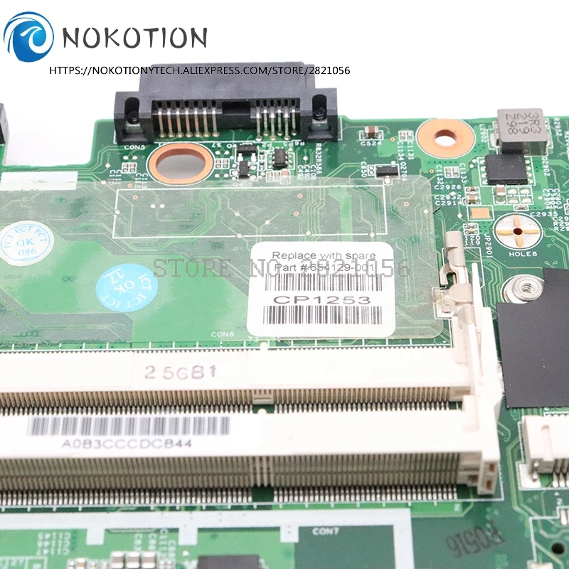 NOKOTION 646962 001 654129 материнская плата для HP Probook 6560B 8560 P ноутбука HM65 GMA HD|Материнские
