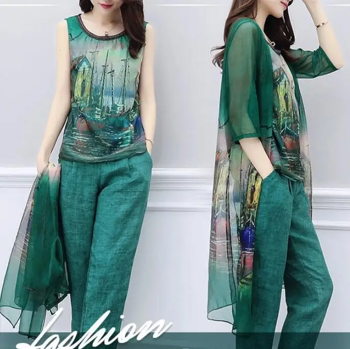 Женский шифоновый костюм для матери жениха элегантный винтажный из 3 предметов