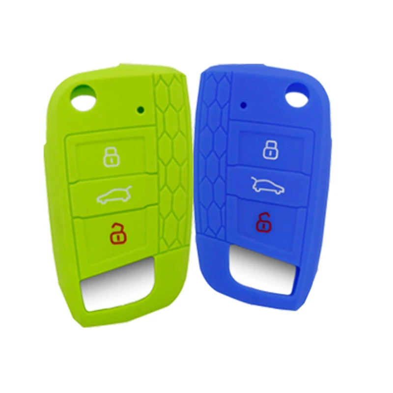 

Hot Sale Car Key Cover Silicone Case Shell Fob For Volkswagen VW Golf 7 Mk7 Skoda Octavia A7 For SEAT Leon Ibiza 3 Car Styling