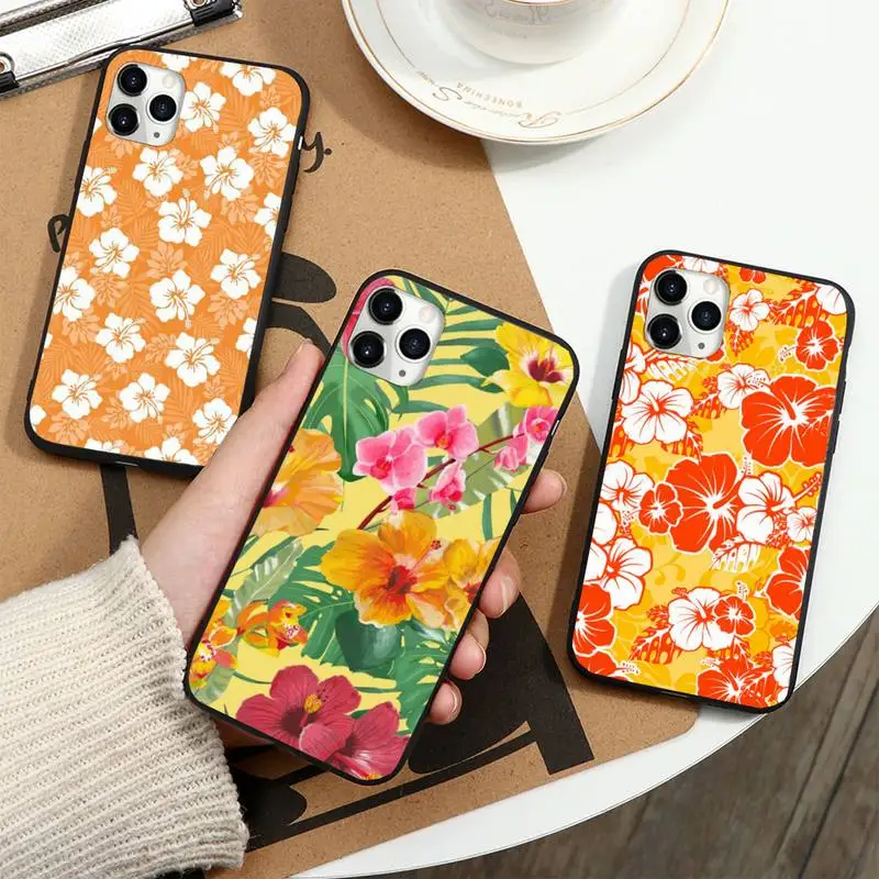 

Hibiscus Flower Tropical Phone Case for iPhone 11 12 pro XS MAX 8 7 6 6S Plus X 5S SE 2020 XR mini