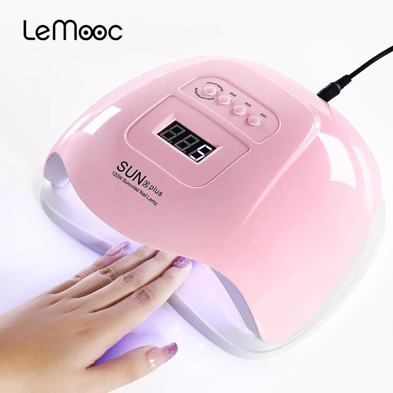 LEMOOC Сушилка для ногтей УФ светодиодный светильник быстросохнущая розового и