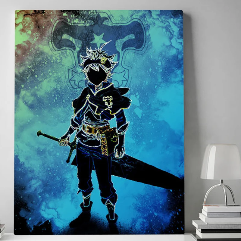 Классический постер аниме черный клевер Asta холст художественное украшение на