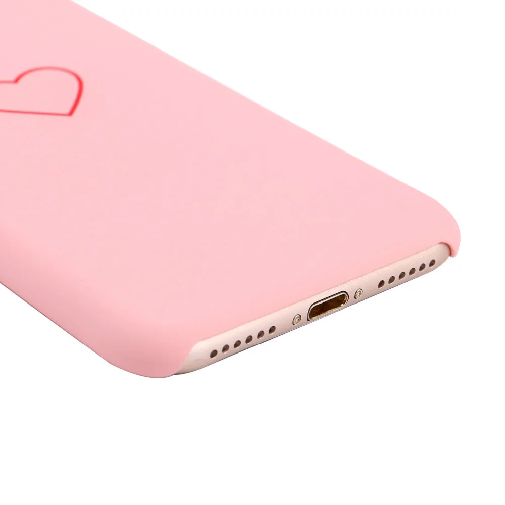 L-FADNUT милый Любовь Сердце чехол для iPhone X Xr Xs Max женский матовый жесткий бампер