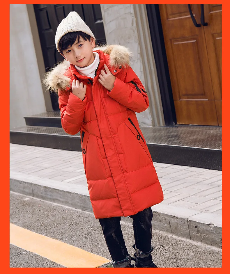Зимняя куртка для мальчиков детские пуховики повседневная одежда подростков