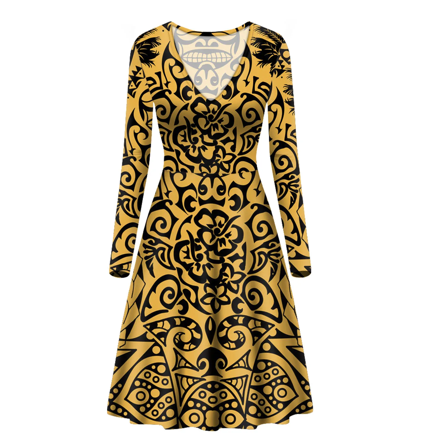 1 MOQ пользовательский полинезийский традиционный Племенной Гибискус принт Осень