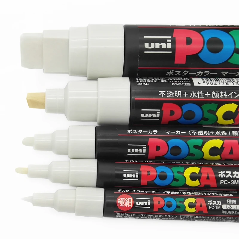 5 шт./компл. UNI Posca ручка для рисования смешанные отметки размеров каждый с 1 ручкой