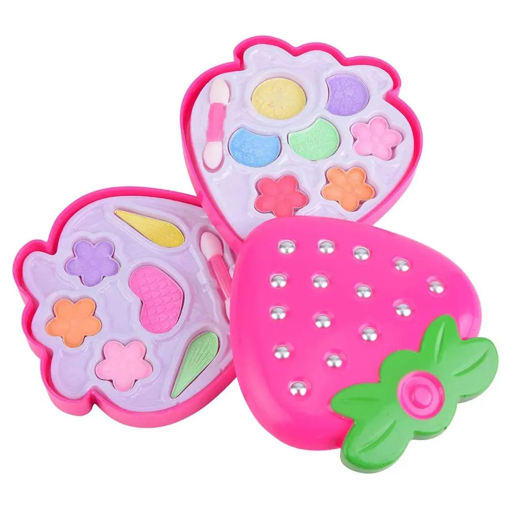 

Pretend Play Makeup Set with Flower Strawberry Pattern for Girls Simulation Non-Toxic Cosmetics