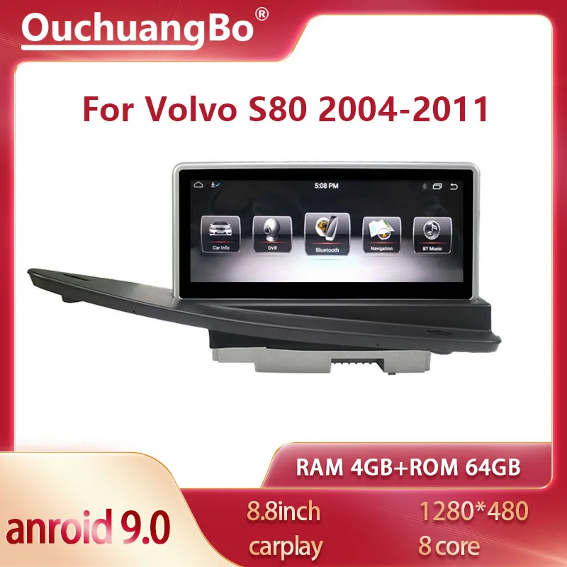 

ouchuangbo PX6 Android 9.0 car radio For 8.8 inch Volvo S80 V70 2004-2011 autoradio car GPS navigation Audio player 4GB+64GB