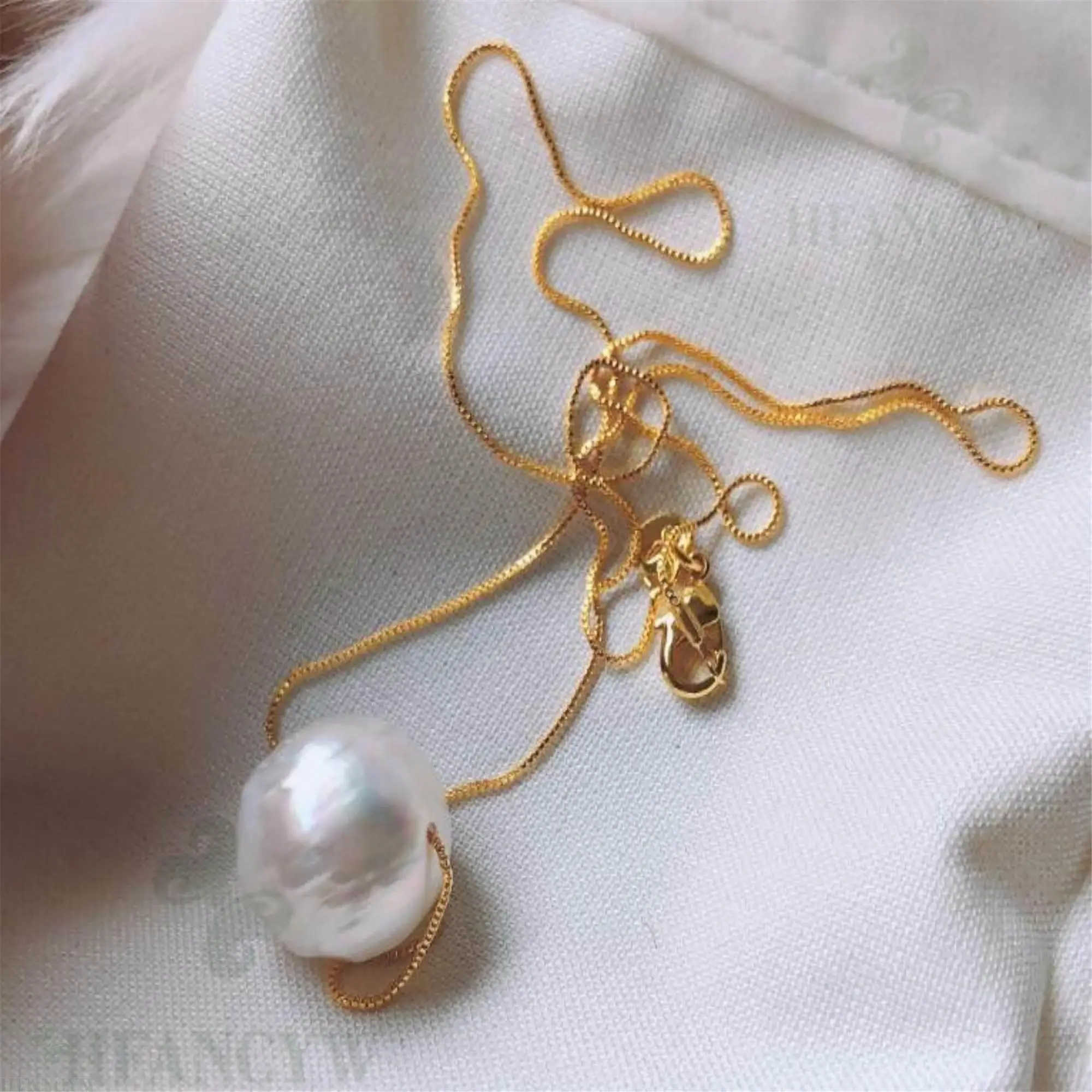 Белая жемчужная подвеска в стиле барокко ожерелье 18 дюймов подарок Женская