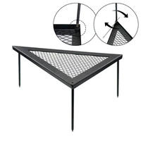 1pc outdoor camping folding bbq grill tables picnic portable barbecue triangle rack campfire fishing dinner table 322422cm