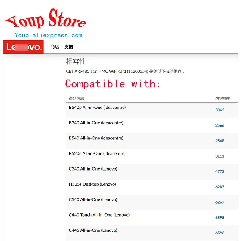 Для Lenovo B540 B340 K410 K430 C440 C445 C540 H520S H535S Series AR5B125 AR9485 11n HMC Wi-Fi карта Новый оригинал 11200354