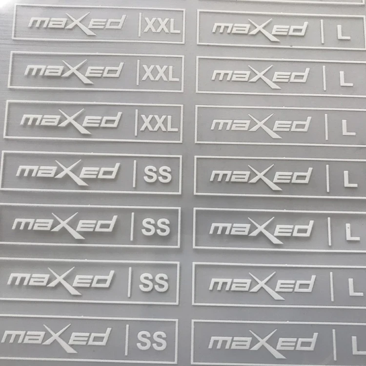 Индивидуальные этикетки для стирки одежды термотрансферные пластиковые размера