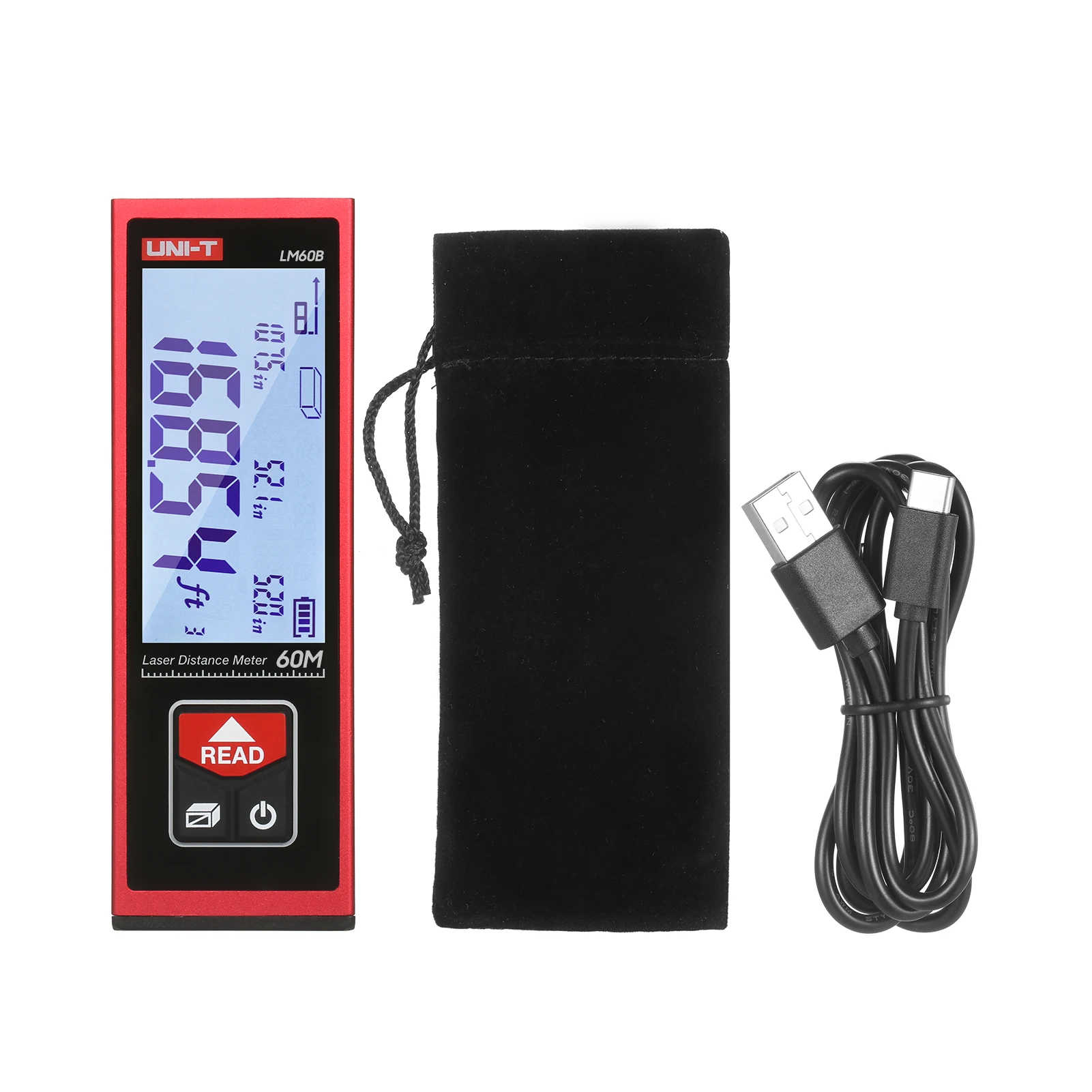 

Лазерный дальномер с поддержкой Bluetooth, 40 м, с Цветной подсветкой