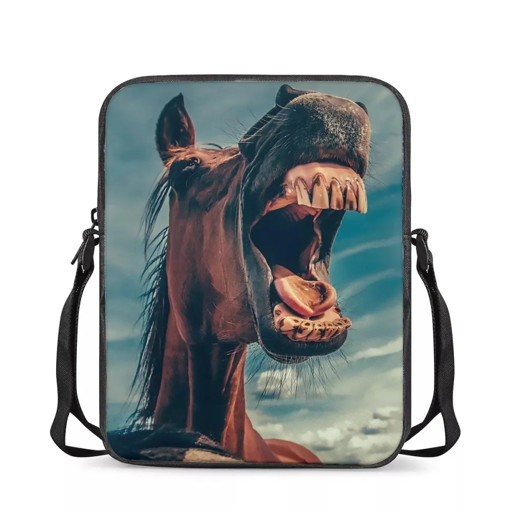 HYCOOL женская сумка через плечо с забавным принтом лошади новая сумка для женщин 2021 щенок собака хаски сумки-мессенджеры сумки через плечо дл...