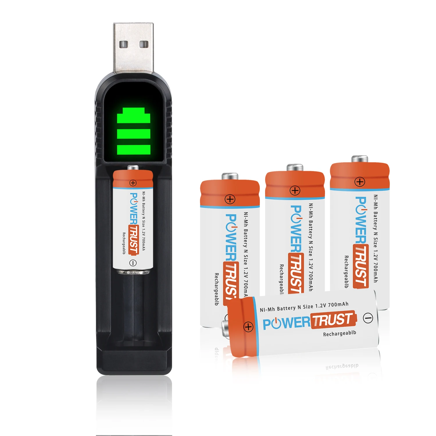 

1.2V 700mAh LR1 N size Ni-Mh Rechargeable battery +LED USB Charger for Calculator, MP3 Player,Remote Control,toys,clock,etc