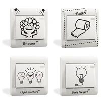 cute creative series kitchen bathroom living room switch stickers bedroom living room decoration pvc wall stickers self adhesive