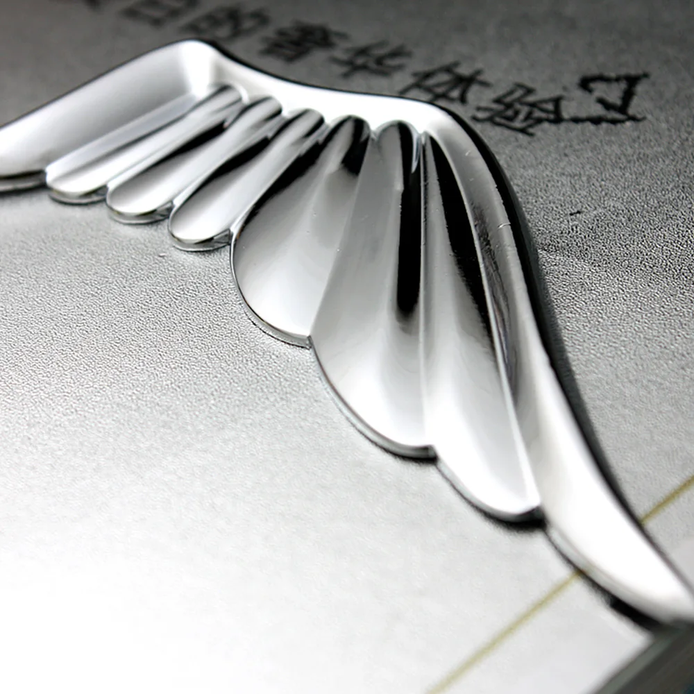 

Chrome 3D Metal Angel Wings Car Sticker Badge Auto Emblem Decoration Creative Decal For The Whole Car Automobile Accessories