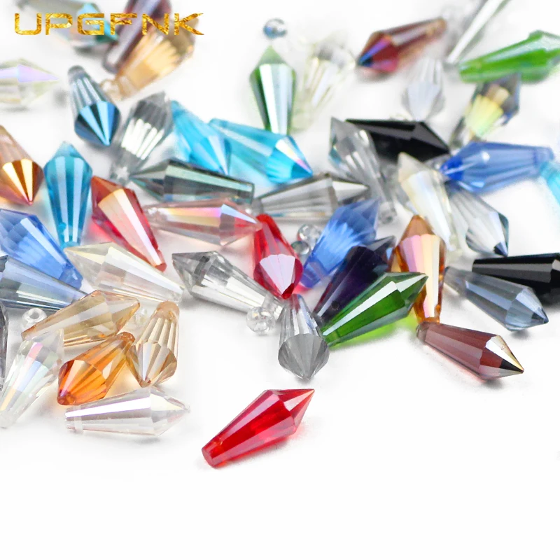 UPGFNK длинные конусные Австрийские хрустальные бусины в форме капли воды 6*15 мм 50