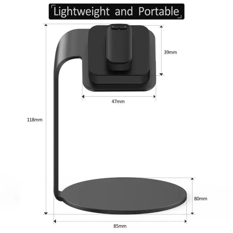 

1PC Aluminum Charger Stand Mount Dock Station Holder For Fitbit Luxe Smart Watch Desktop Charger Stand USB Fast Charging Cradle