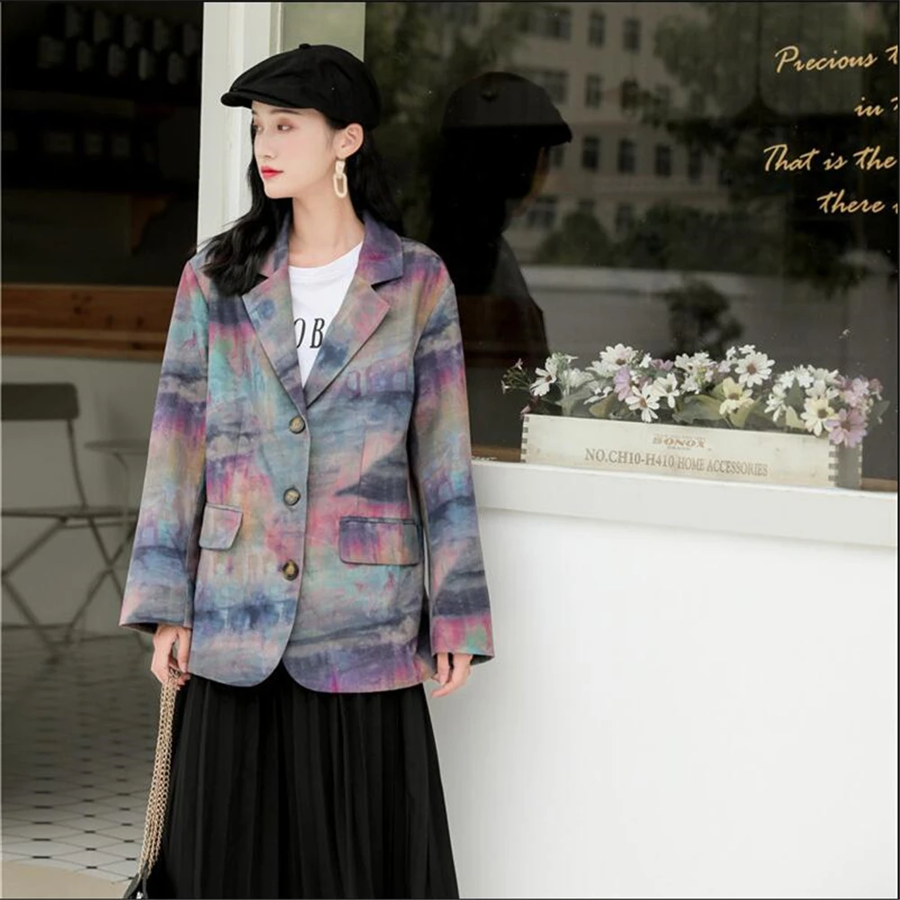 Ранняя весна 2020 новый дизайн женское короткое пальто свободная версия ретро