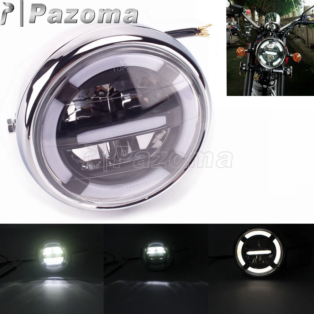 

Универсальный светодиодный винтажный мотоциклетный налобный фонарь для Harley Suzuki BMW Victory Scrambler Custom Cafer Racer Chopper фара для бега