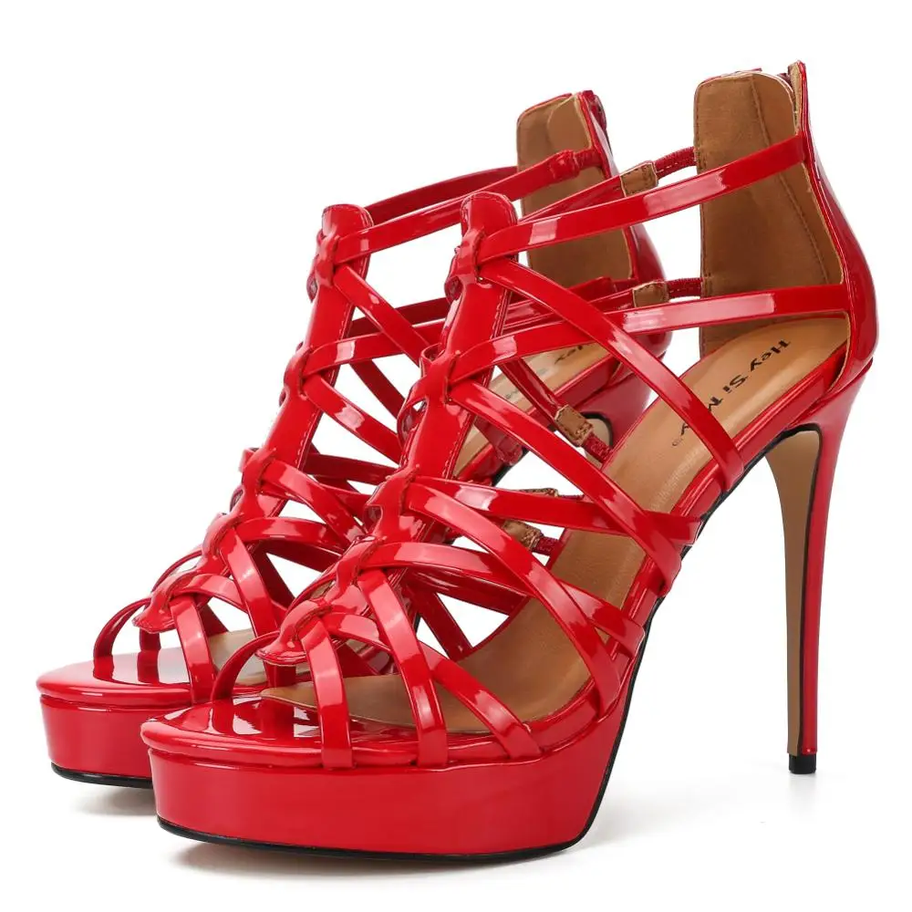 

New pattern shoes woman Ladies high heels High Quality Extra Fashion Net red shoes 13cm Thin Heel Nightclub 8-18 19 MAIERNISI