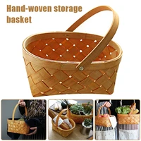 hand woven wood basket vegetable fruit home daily necessities easter storage basket scvd889