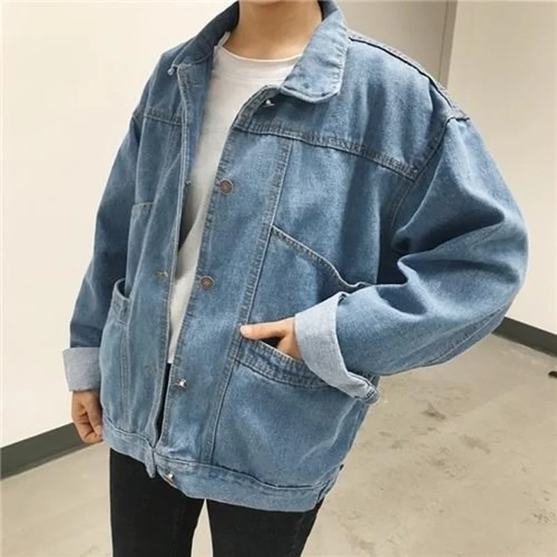 Denim Jackets Women Vintage Unisex BF Loose Causal Basic Multi Pockets Outerwear Female Streetwear All-match Classic Coats Fall | Женская