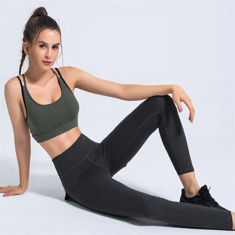 Облегающие штаны для йоги с высокой талией комбинезоны леггинсы женские