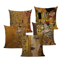 retro abstract throw pillow cases gustav klimt empress cushion covers oil paintings cushions decorative sofa pillows case kissen