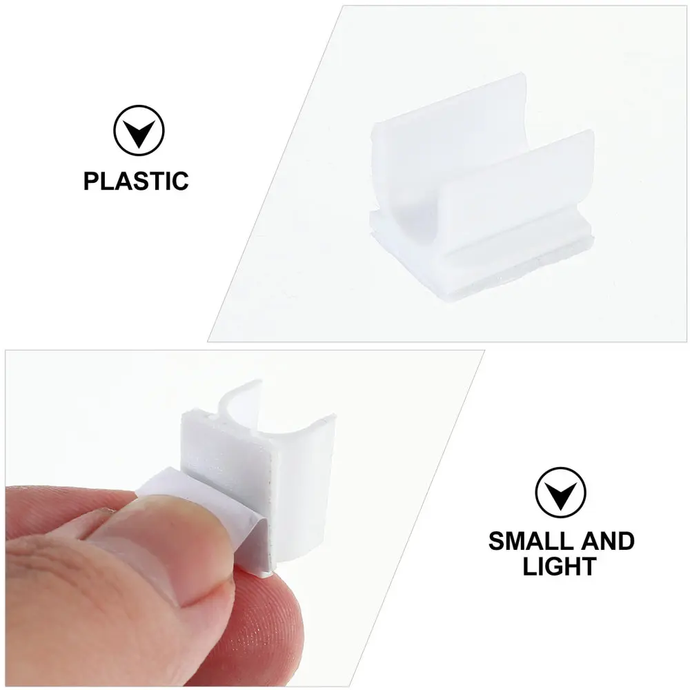 

100Pcs Whiteboard Pen Clips Adhesive Pen Holders Pen Clamps (White)