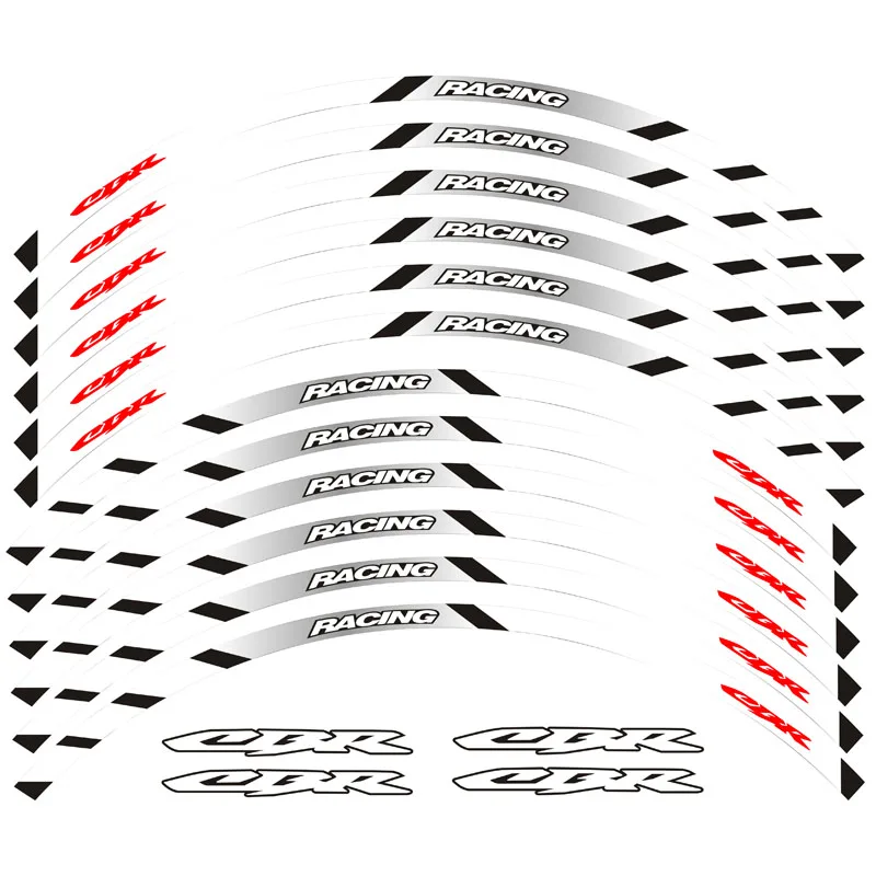 Новинка высокое качество 12 шт. подходит для колеса мотоцикла наклейка в полоску