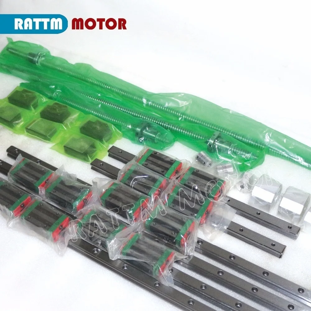 3 набора квадратных линейных направляющих, ЧПУ набор, фотолампа/1000/1500 мм и 3 шт. шариковых винта, фотолампы/1000/1500 мм с гайкой и 3 шт. BK/B12 и муфта