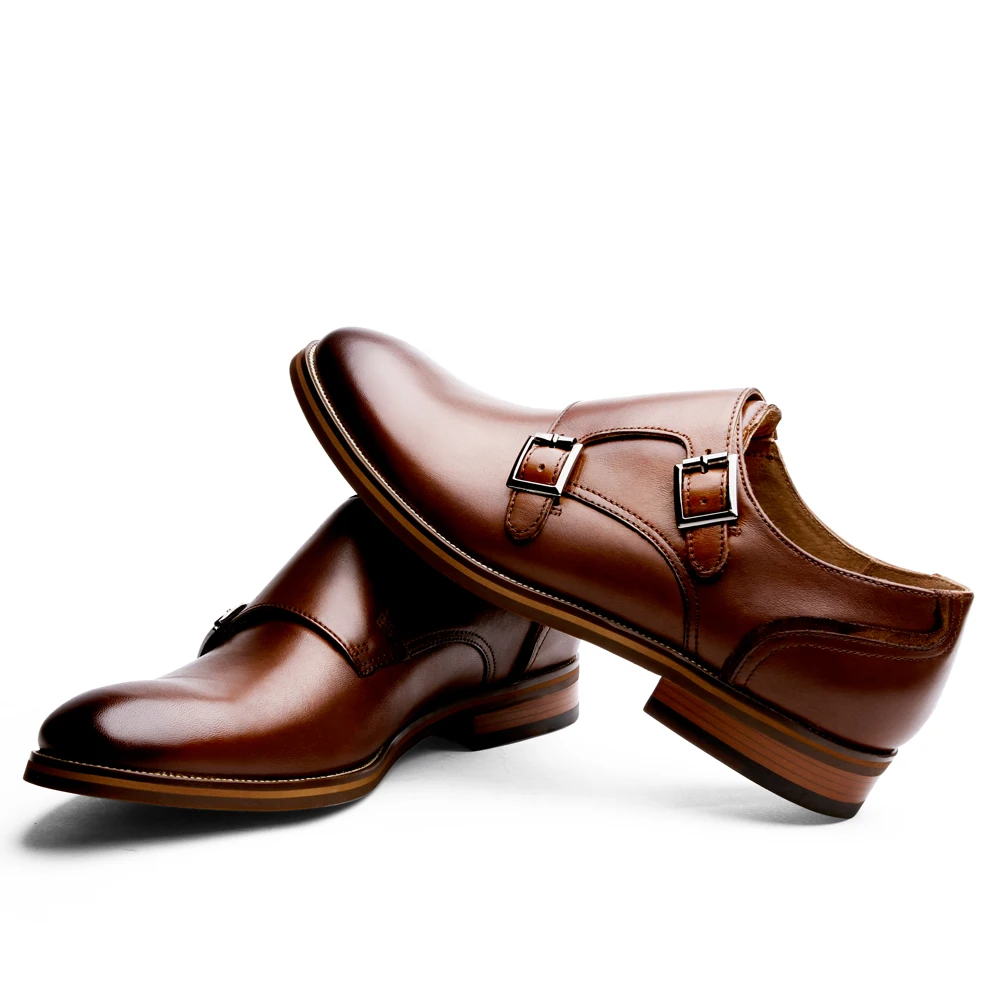 Туфли Monk Shoes мужские из натуральной кожи брендовые Роскошные туфли-оксфорды для