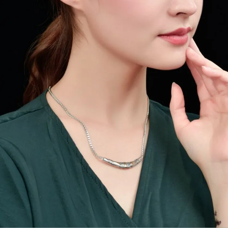 Цепочка с подвеской в виде полумесяца Женская из чистого серебра 100% пробы |