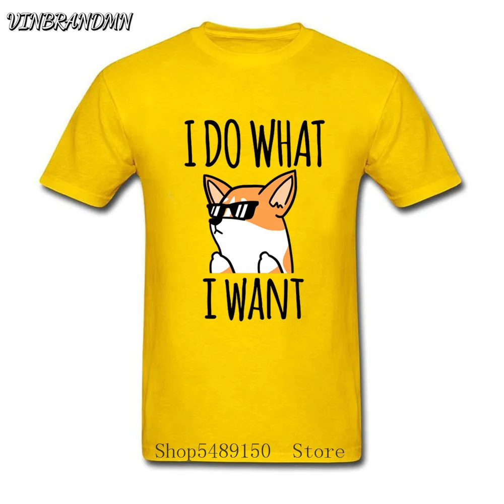 Забавные футболки I Do What Want Corgi мужская летняя уличная одежда унисекс для пар