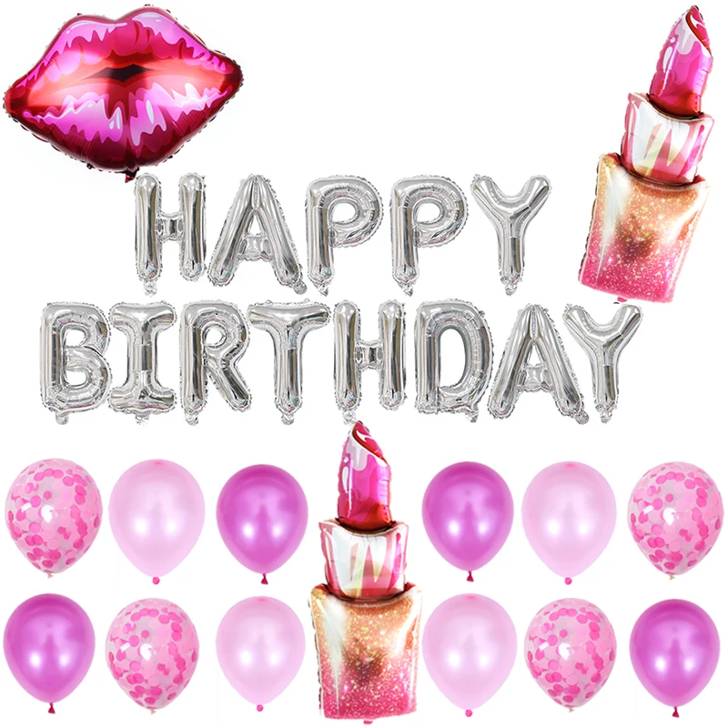 Шары из фольги в виде губной помады для крупных девочек 5 16 21 30 украшения дня