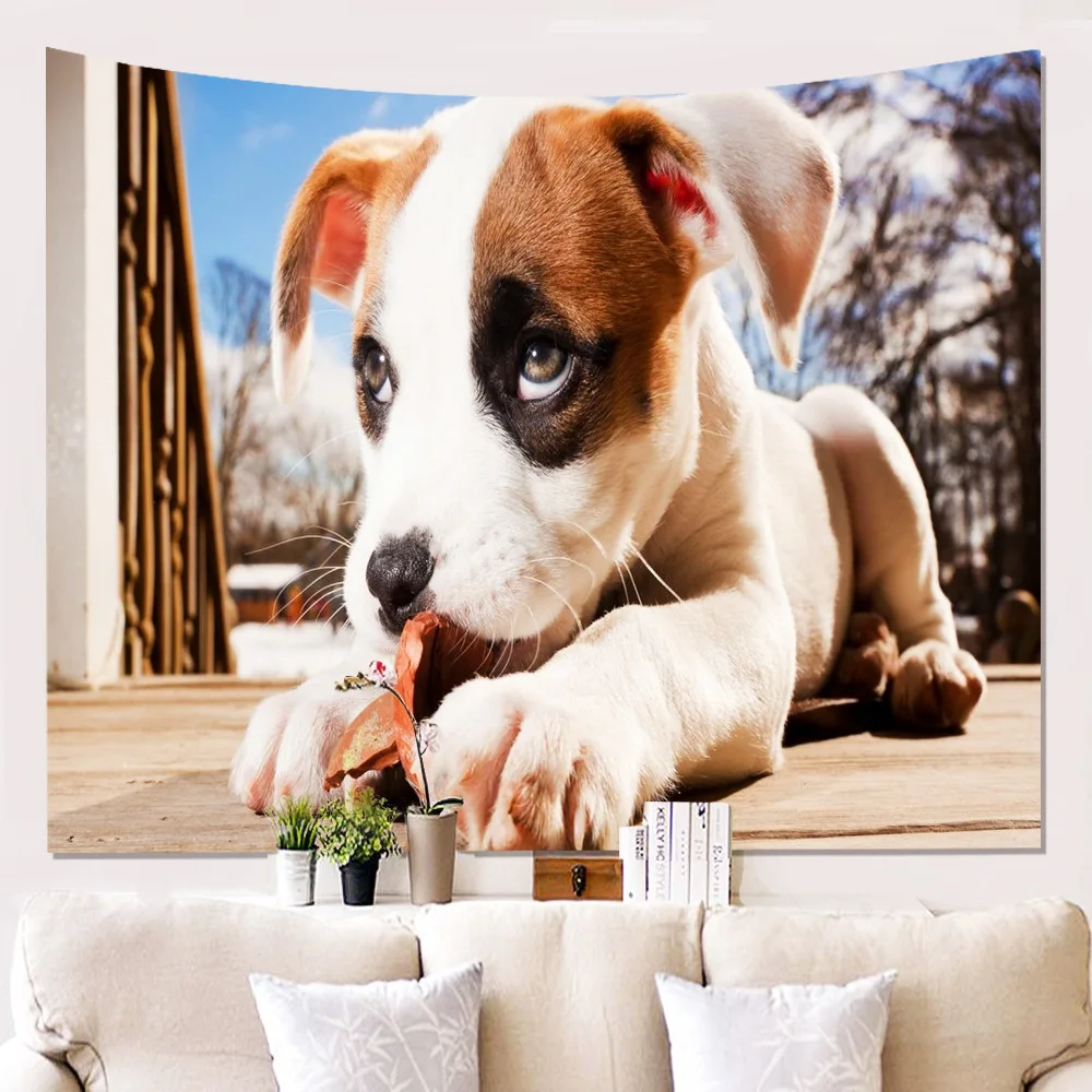 Гобелен Zeegle с милым рисунком собаки настенный гобелен из полиэстера украшение