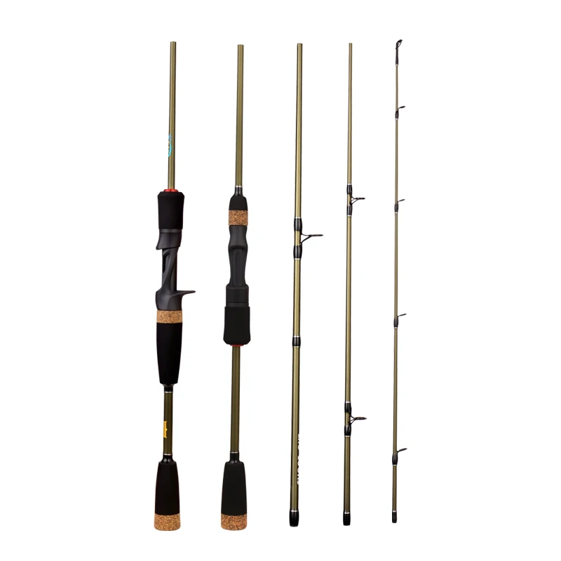 

New 1.8m 2.1m 4 Section Carbon Fiber fishing rod Super short pocket Portable Spinning pole telescopic fishing rod tackle