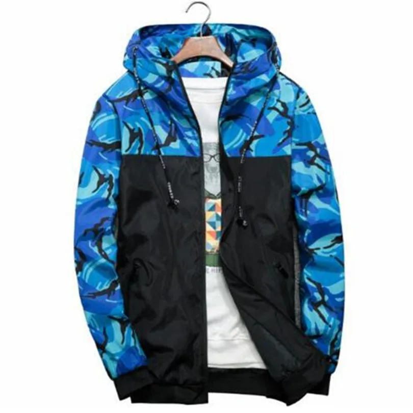 

Spring Autumn Mens Casual Camouflage Hoodie Jacket Men Waterproof Clothes Men's Windbreaker Coat Male