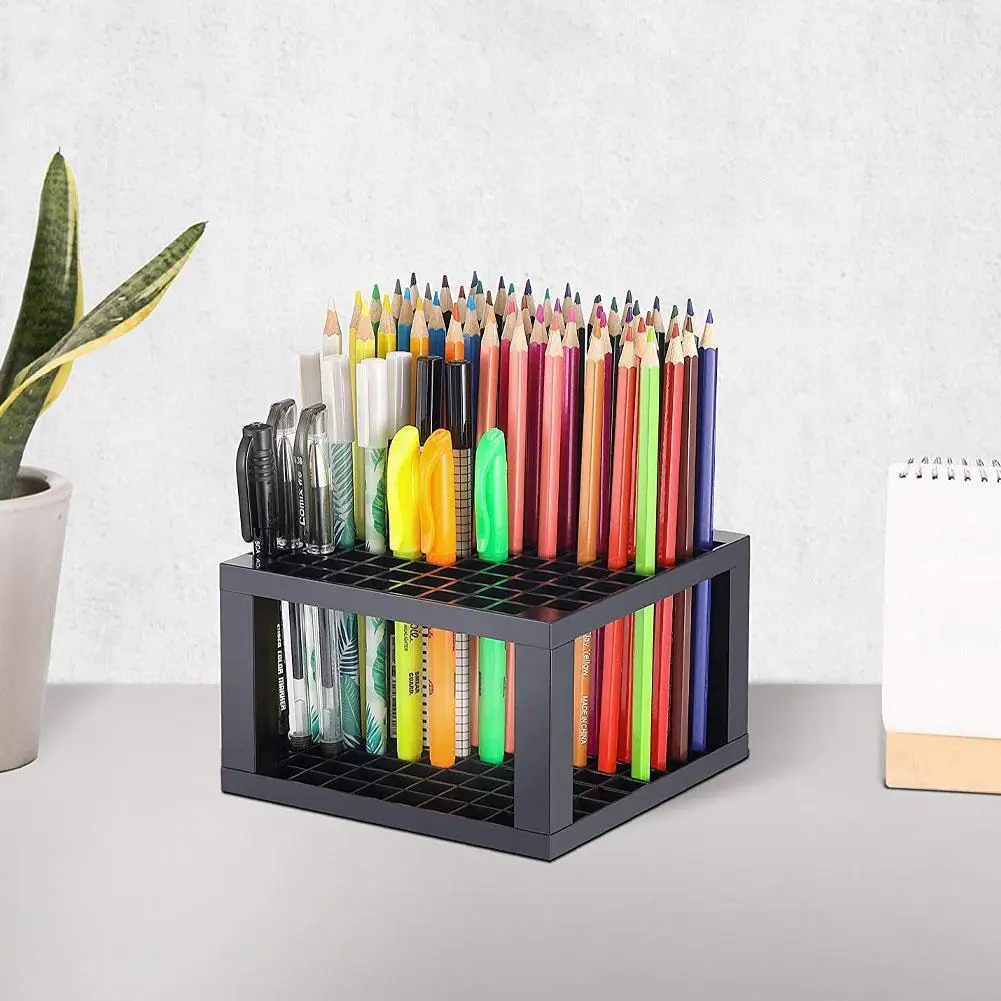 

Function Pen Holder 96 Square Desk Stand Organizer Holder Rack Storage Markers Holder Pen Pen Box Color Brushes Student Pai X2n4