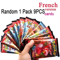 1 package 9 pcs pokemon cards game french version styles de combat booster collection gift kids pokemon for childrens toys
