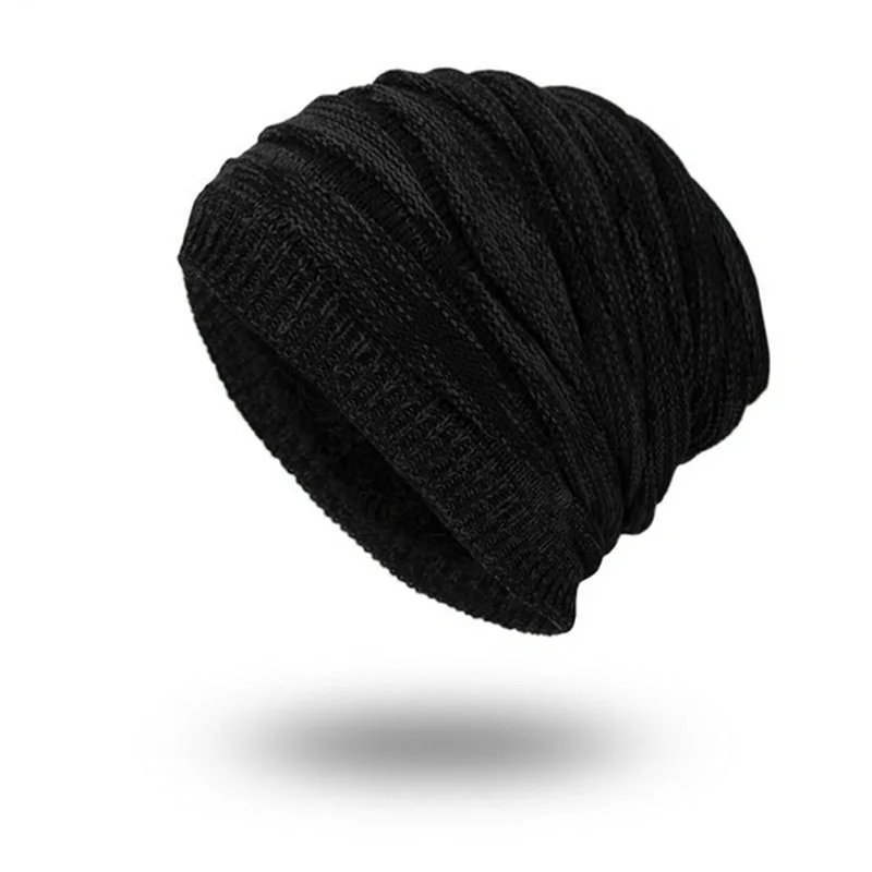 

New Winter Warm Beanie Casual Male Solid Color Beanies Fashion Men Knitted Hat High Quality Men Hats For Male