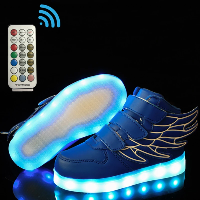 

Size 25-37 RF Control Luminous Shoes Children Glowing Casual Shoes Girl Led Light Up Sneakers Unisex Sneakers with Luminous Sole