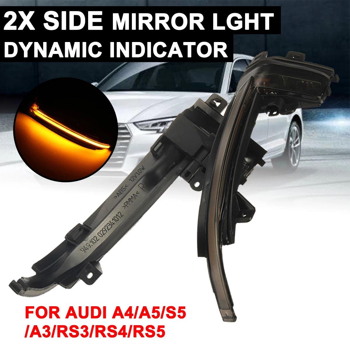 

LED Car Daytime Fog Day Running Light Rearview Mirror Dynamic Strobe Strip Turn Lamp For Audi A4 S4 B8.5 8K,A5 S5 B8.5 8T